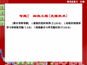 细胞工程克隆技术 高考生物一轮复习核心要点